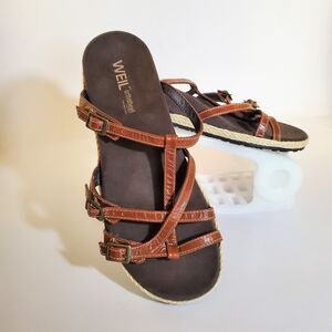 WEIL Sandals Zeal Slide Orthaheel Size 9 (40) Comfort Natural Strappy Adjustable
